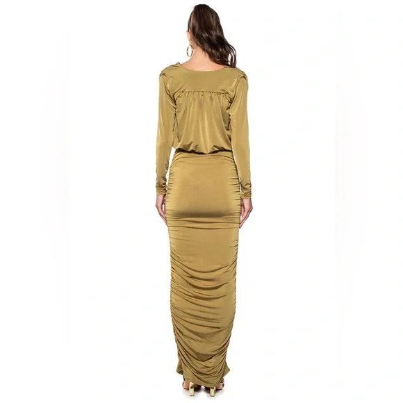 AKIRA Olive Long Sleeve Maxi Dress - Picture 4 of 5